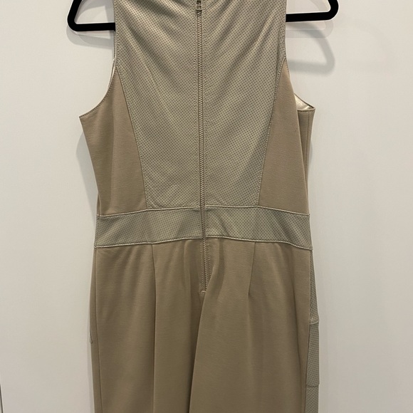 Pink Tartan beige leather and fabric dress - Picture 5 of 6